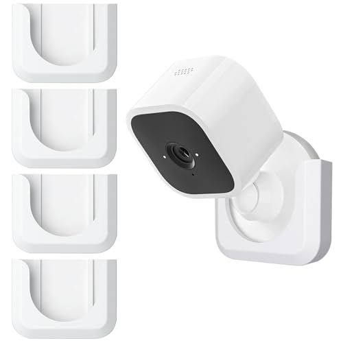 Image of Blink Mini Camera Adhesive Wall Mount Bracket, Strong Adhesive Durable Camera Mount Stand for Blink Mini Indoor Camera, No Drill, No Screws (for Blink Mini-White 4Pack)