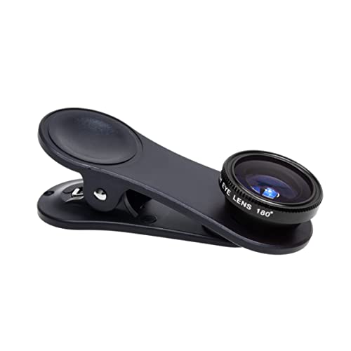 Universal 3 In 1 Cell Phone Camera Lens Kit For Smartphones Including - Fish Eye Lens / 2 In 1 Macro Lens & Wide Angle Lens/Universal Clip/Carry Pouch/Microfiber Cleaning Cloth #TOP4
