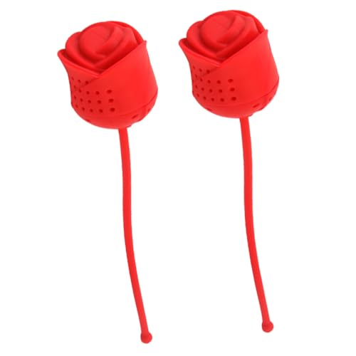 WEKADRIN Colino da Tè in Silicone a Forma di Fiore di Rosa 2 Pezzi Infusore per Tè Sfuso e Accessorio per Casa Ufficio e Ristoranti