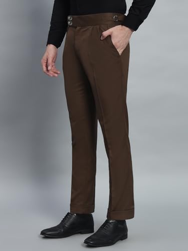 Image of Gurkha Pants for Men | Trouser for Men | Formal Pant | Double Button | Regular Fit Trouser High Waist Pleated Casual Trousers | Straight Leg Pants for Office Smart Casual Travel Party