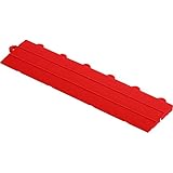 Swisstrax 12 Series Looped Edge for Diamondtrax and 12S Ribtrax Smooth Interlocking Garage Flooring Tiles, Racing Red, 10 Pack