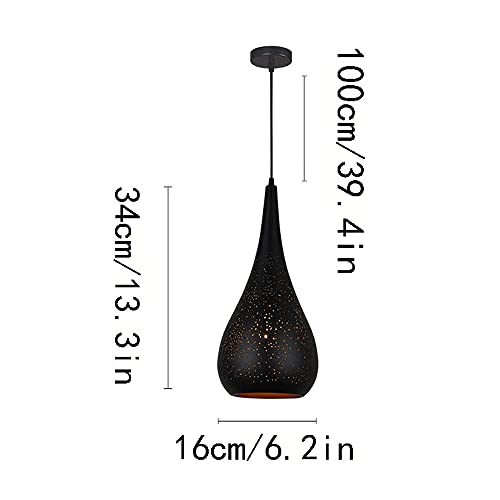 Lámpara colgante industrial vintage de metal monobloc para techo de comedor 3
