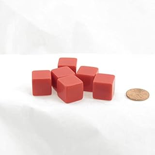 Red Blank Dice Cubes D6 16mm (5/8in) Set of 6 Wondertrail