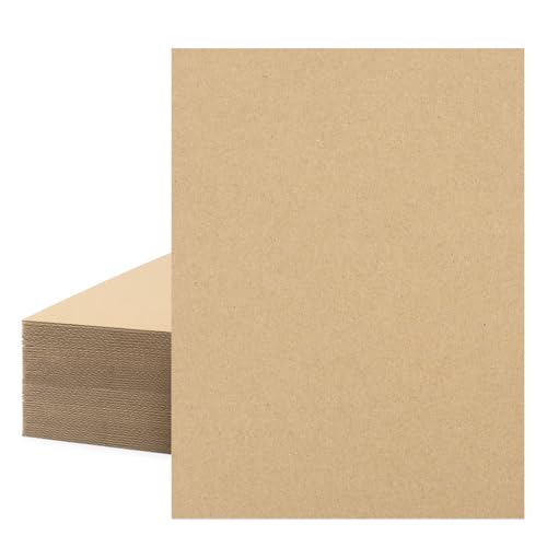 Image of Mat Board Center, 50 Corrugated Cardboard Sheets 12x16 Inches Flat Card Board Inserts for Packing, Shipping, Mailing, DIY Crafts