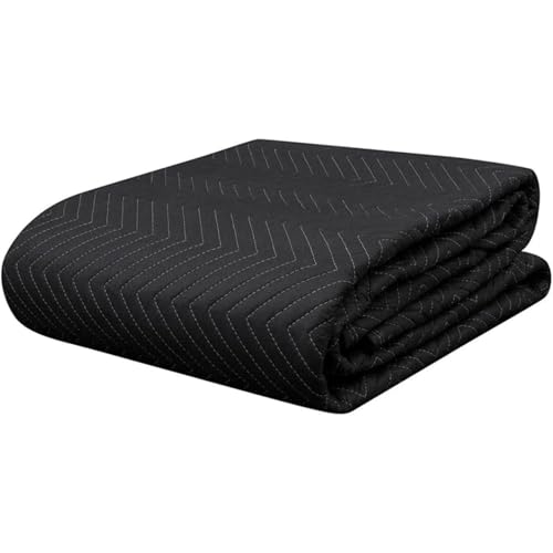 Vlwm引っ越し 養生クッションマット 大判 203x183cm 移動 梱包用キルト 荷物 梱包資材 家具パッド 汚れ キズ防止 運送シート 緩衝材 養生毛布 破れや引き裂きに強い 平パッド 傷防止マット 緩衝布団 自動車荷台シート (ブラック)