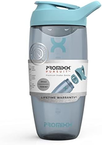 Promixx Pursuit Protein Shaker Bottle - Premium Shaker for Protein Shakes - Lifetime Durability, Leakproof, Odourless - 700ml / 24oz (Seagrass Green)