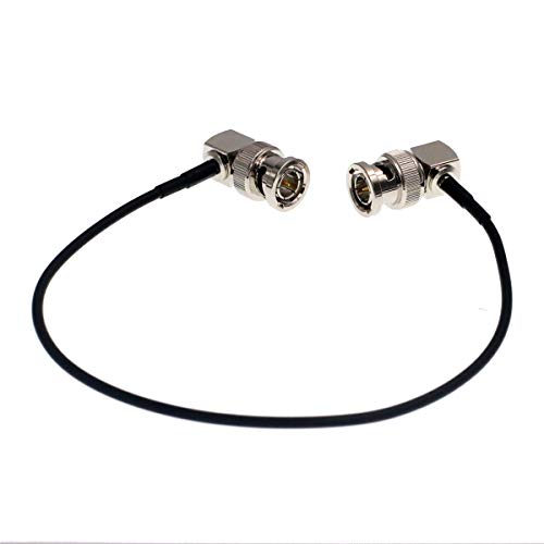 HangTon 10pcs 3G HD SDI Right Angle BNC Video Coaxial Cable for Teradek Atomos Portkeys Alexa DSMC2 Camera Monitor Transmitter, Thin Flex Shielded RG174 30cm