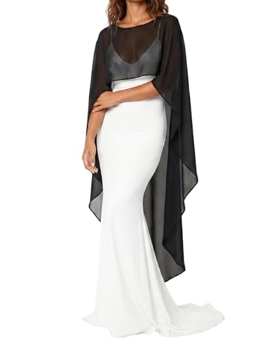 Women Long Chiffon Cape Mesh Sheer Poncho Shawl Tops
