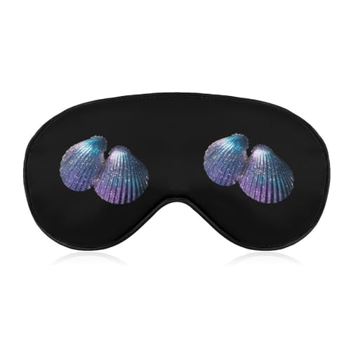 Glittery Seashells Sleep Mask Eye Shade Cover Adjustable Strap for Travel Lunch Break Women Men