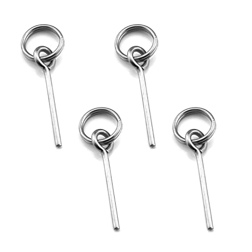 DGHAOP 4pcs Tent Pin & Ring Replacement Stainless Steel Tent Pole Connectors for Outdoor Camping Hiking Travel