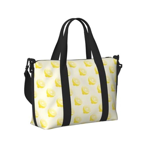 Laptop Tote Bag for Women Work - yellow Lemon slices Gym Bag for Women Men, Personal Item Crossbody Travel Bags Carry On, Overnight Weekender Bags for Women Travel