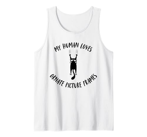 My Human Loves - Marcos de fotos ornamentados - Pasatiempo para padres de gatos Camiseta sin Mangas