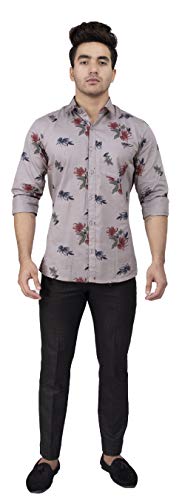 Image of Men's Solid Regular Fit Full Sleeve Cotton Formal Shirt