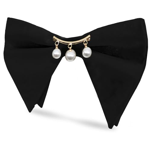 Image of Oversized Bow Ties for Men, Adjustable Bow Tie Pre-tied Bowties Pearl Decoration Bowtie for Tuxedo Wedding Party Prom