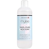 Mylee 100% Pure Acetone (600ml) - Gel Nail Polish Remover – Maximum Strength Professional Soak-Off for UV/LED, Acrylics, Nail Tips & Glue - Made in the UK