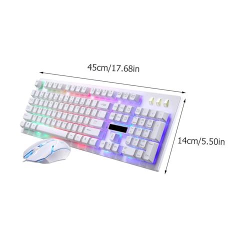Clavier et Souris Mécaniques PC Gamer Rétro-éclairé Blanc NUOBESTY - 2