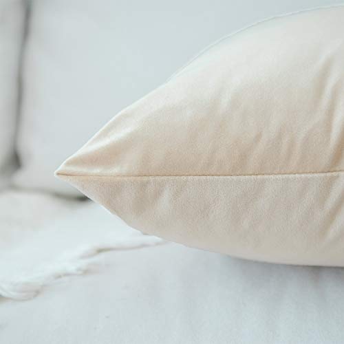 Juspurbet Khaki Decorative Lumbar Velvet Throw Pillow Covers 12X20,Pack Of 2 Luxury Soft Solid Cushion Cases For Sofa Couch Bed #TOP3