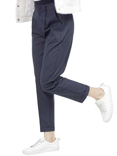 Image of Tokyo Talkies Women's Regular Fit Peg Trousers | Stretchable Trousers| High-Rise