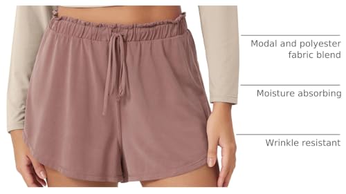Image of ODODOS Modal Soft Lounge Shorts for Women Drawstring High Waist Casual Sleepwear Lightweight Cozy Pajama Bottom