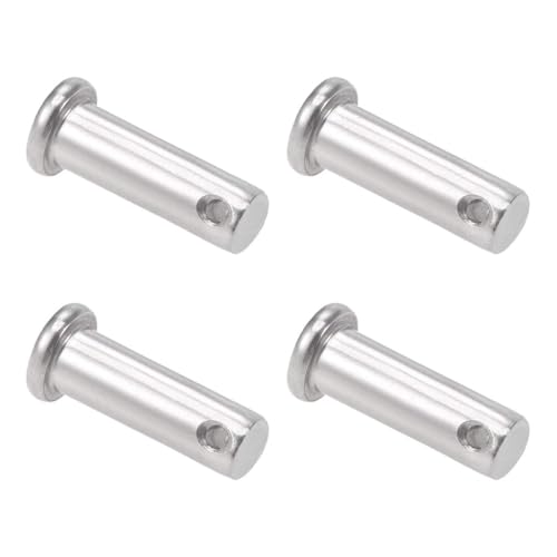 TA-VIGOR 4pcs 10 x 30mm Clevis Pins Single Hole, 304 Stainless Steel Flat Head Link Hinge Pin Fastener for Mechanical Linkage, Ship Rigging, Fixed Parts