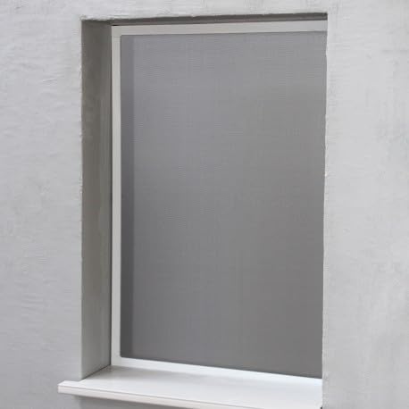 Zanzariera con telaio rimovibile, in alluminio, 100 x 100 cm, colore: Bianco