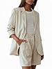 Mina Self Linen Blazer for Women 2025 Summer White... #3