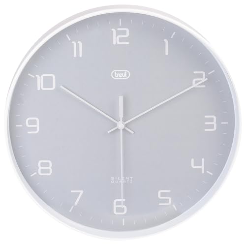 Trevi OM 3506 S Orologio da Parete 25 cm, Movimento Silenzioso SWEEP e Design Minimalista, Orologio Analogico Elegante e Moderno, Grigio
