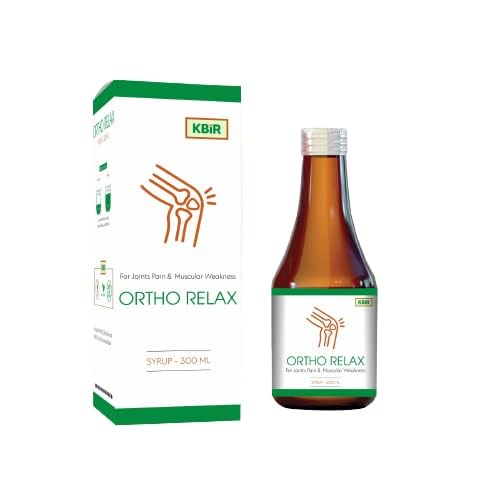 KBIR ORTHO RELAX Pain Relief Syrup with Ashwagandha Withania somnifera | Ayurvedic Pain Relief Syrup | Long-Term Pain Relief From Joint, Shoulder, Muscle & Back Pain, Sprains | (300ML)