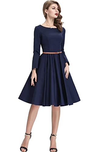 Image of Dream Beauty Fashion Women's Skater A-Line Dress with Belt (38 inch Inches)