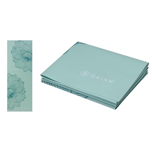 Gaiam Yoga Mat - Folding Travel Fitness & Exercise Mat - Foldable...