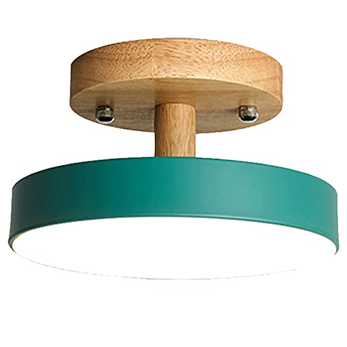 DOBQHWY Plafón Techo LED Macarons Lámpara Plana Circular Moderna Con Madera Luces Panel Pasillo Con Atenuación Tres Colores Luminaria Techo Con Iluminación Semimontada Habitación Niños Pasillo Comedor