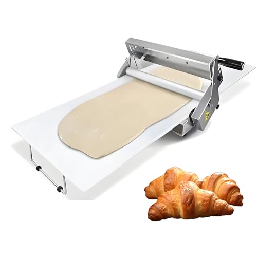 Foglio di pasta manuale pieghevole, rullo da pasticceria in acciaio inossidabile per croissant Pizza Pasta, spessore regolabile 0-25mm, design compatto per la cucina domestica e l'uso commerciale dell