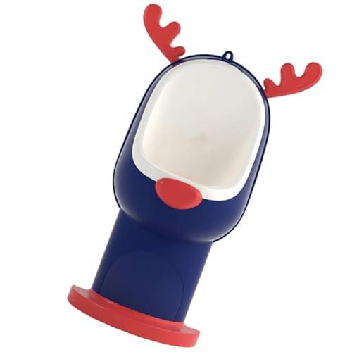 ERINGOGO Orinal Infantil Altura Urinario Portátil con Diseño de Alce Azul para Entrenamiento Base Extraíble y Opción de Montaje Pared