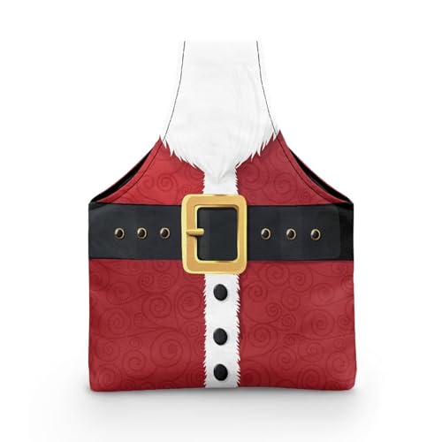 Image of KUIFORTI Christmas Santa Claus Knitting Yarn Bag Holiday Yarn Bags for Crocheting on The Go Crochet Storage for Women Girls at Home Travel Lightweight