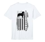 Mens Lab Dad Vintage American Flag Patriotic Labrador Performance T-Shirt