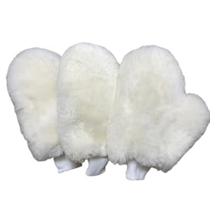 Natural Lambskin Wool Car Wash Mitt – Large Sheepskin for Wet and Dry Applications and Painters (3)