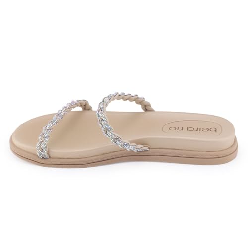 Sandália Beira Rio Papete Tiras Strass - Feminina