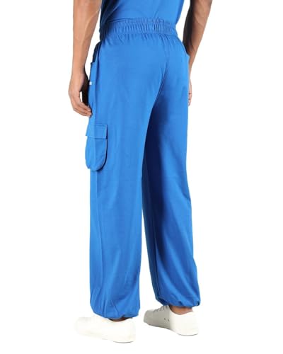 Image of CHKOKKO Men's Baggy Track Pants for Gym Workout Running Casual Wear Sports Lower with Pockets Adjustable Drawstring Waist Lightweight Quick Dry Activewear Fitness