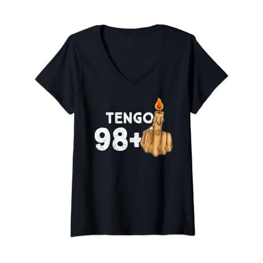 Mujer 98+1 Dedo Medio Vela De Cumpleaños Para El 99º Cumpleaños Camiseta Cuello V