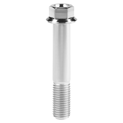 Image of Titanium Bolt M12 30 35 40 45 50 55 60 65 70 75 80 85 90mm Hex Small Flange Head for Motorcycle Car Modification Pack of 4 (M12x65mm Pitch 1.25, Silver)