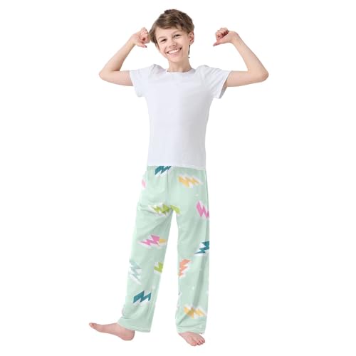 Colorful Light Boys Pants Boys Athletic Pants Long Pant for Boywith Pockets Wide-Leg Size 6-14Y3
