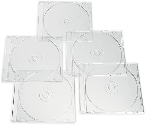 Verbatim CD DVD Blu-Ray Clear Slim Jewel Cases, 5.2 mm – 25 Pack