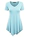 MBJ WT638 Womens Scoop Neck Trapeze Tunic L AQUA