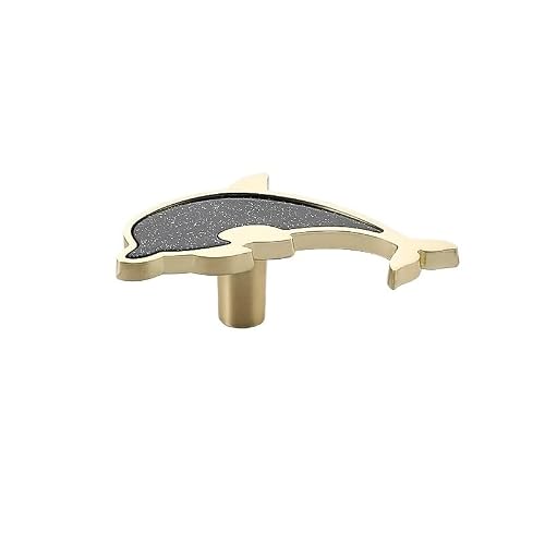 Dazhua 2pcs Modern Cupboard Drawer Knobs - Stylish Single Hole Door Handles for Wardrobe and Furniture(Dolphin E)