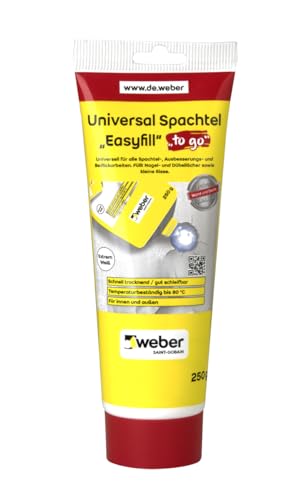 WEBER - Espátula universal Easyfill to go 250 g, universal para todos los trabajos de masilla, reparación y parches, lista para usar, para interior y exterior, espátula universal del tubo