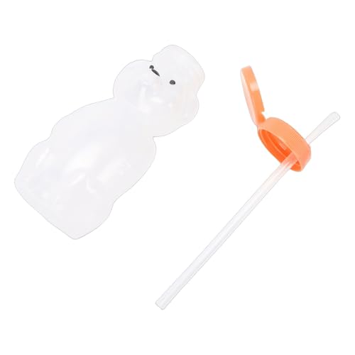 Funien Bear - Vasos Reutilizables a Prueba de Fugas con Pajitas de Silicona para Entrenamiento Niños Pequeños, 4 Vasos 230 Ml Seguros para Leche, Jugo, Multiusos (Tapa naranja)