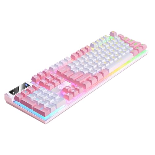 Générique Clavier d'ordinateur Filaire, Clavier mécanique Filaire, Clavier Pleine Taille 104 Touches, Clavier Lumineux, Clavier d'ordinateur de Bureau,...