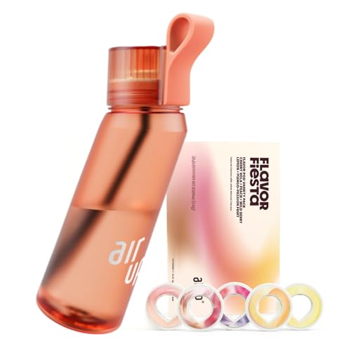 air up® water bottle (22 oz) for school, sports, gym | includes 5 scent pods & straw | flavored bottle in orange – also for kids, boys, girls | no calories, sugar-free and suitable for carbonation
