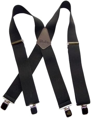 Hold-Up 2 Inch Wide Contractor Suspenders for Men with No-Slip Metal Clips