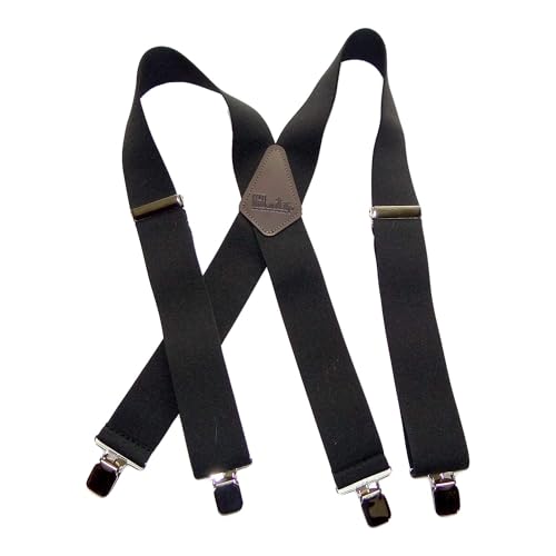 Holdup 2" Wide Contractor Suspenders for Men with Patented No-slip metal clip.